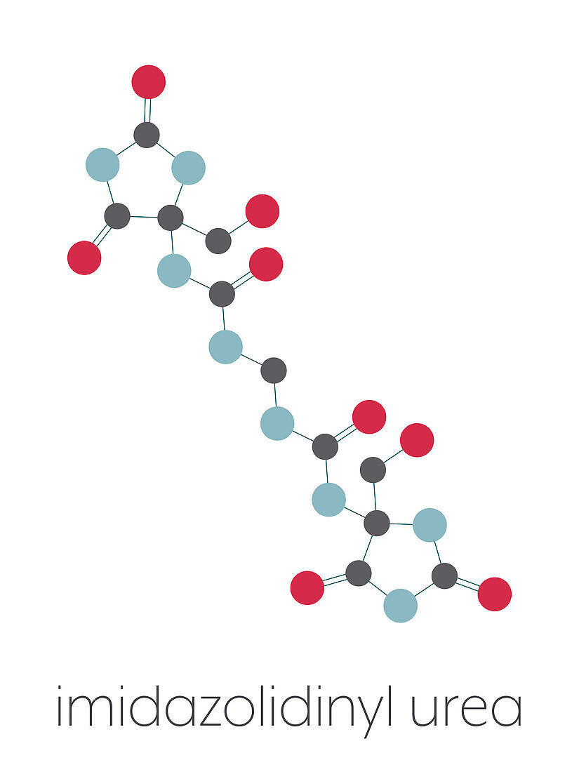 Imidazolidinyl urea antimicrobial molecule, illustration