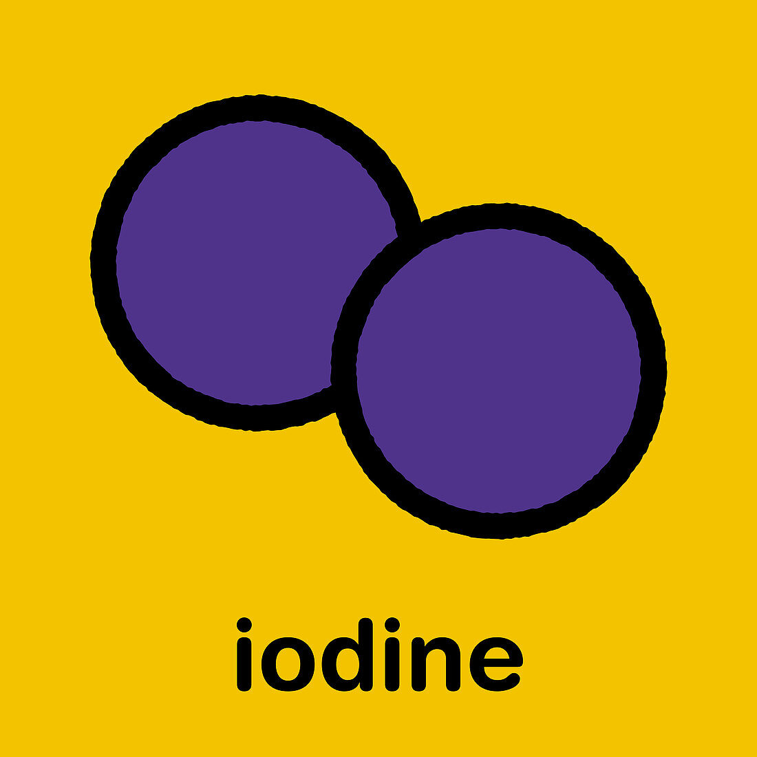 Iodine molecule, illustration