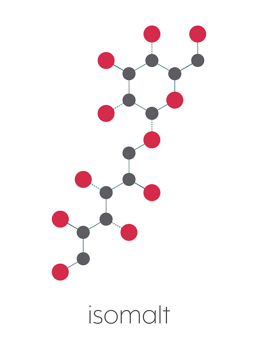 Isomalt sugar substitute molecule, illustration