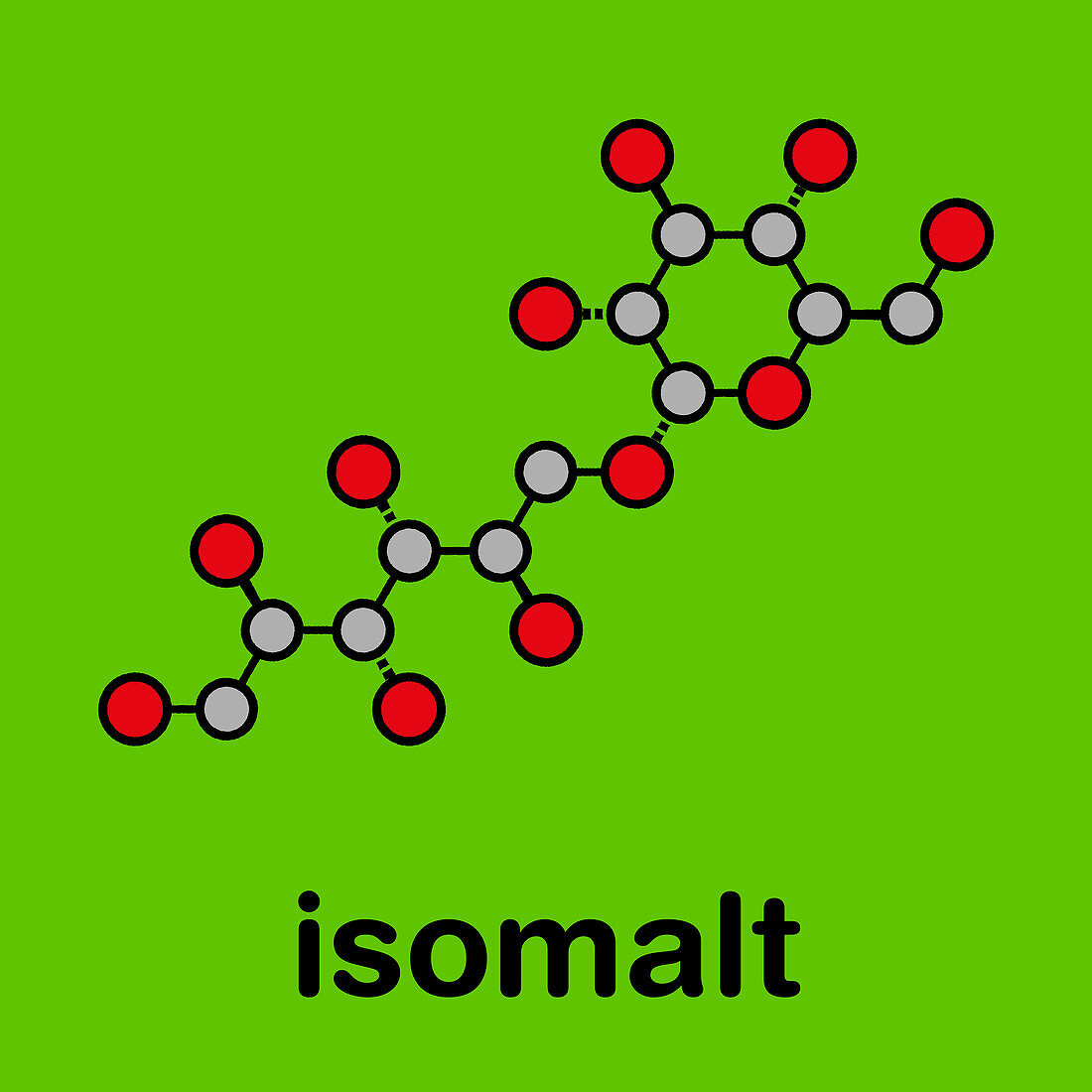Isomalt sugar substitute molecule, illustration