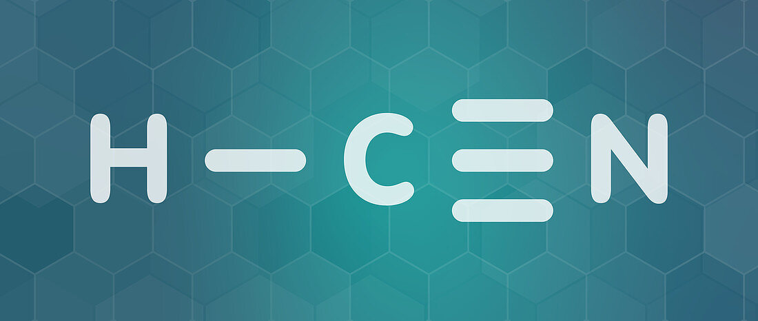 Hydrogen cyanide poison molecule, illustration