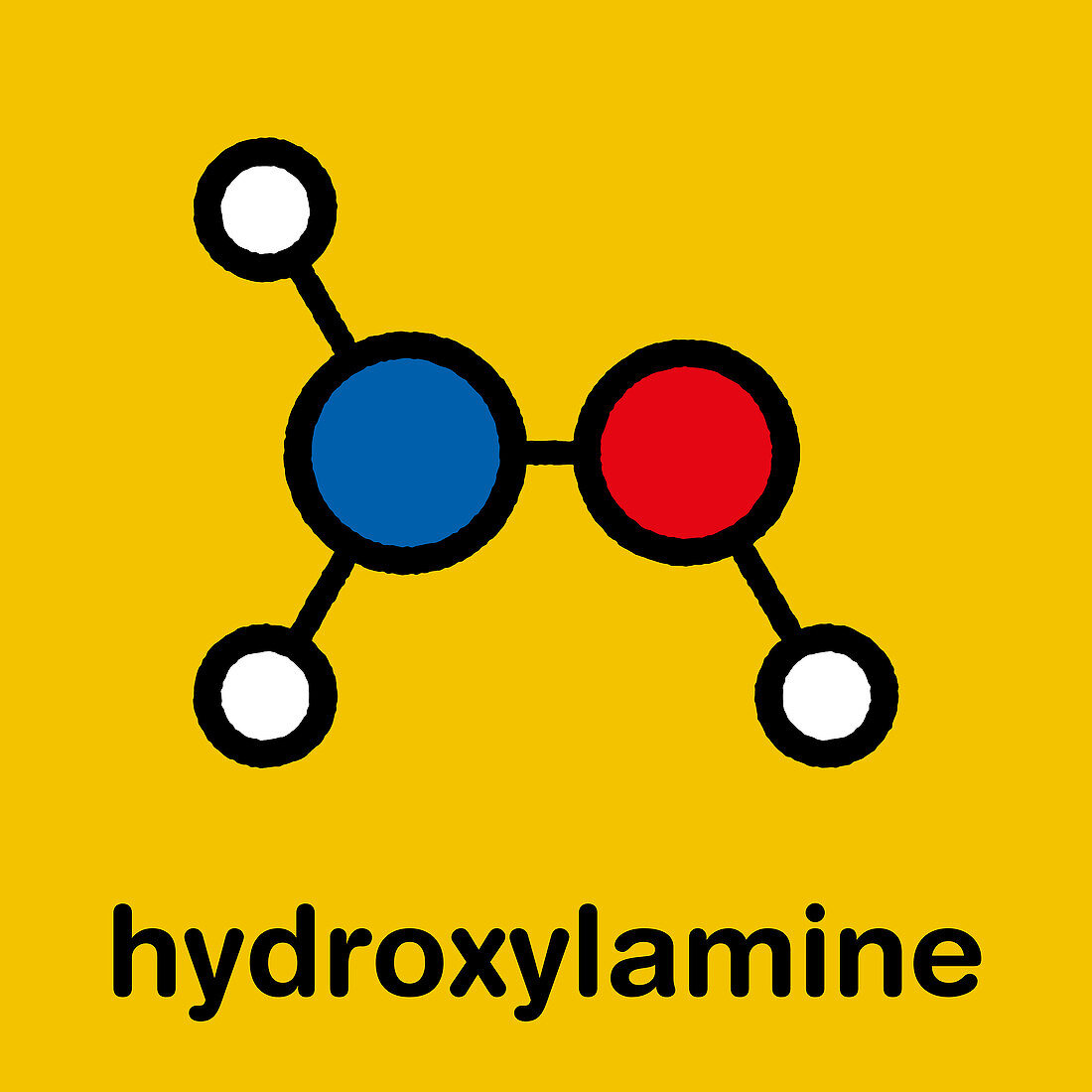 Hydroxylamine molecule, illustration