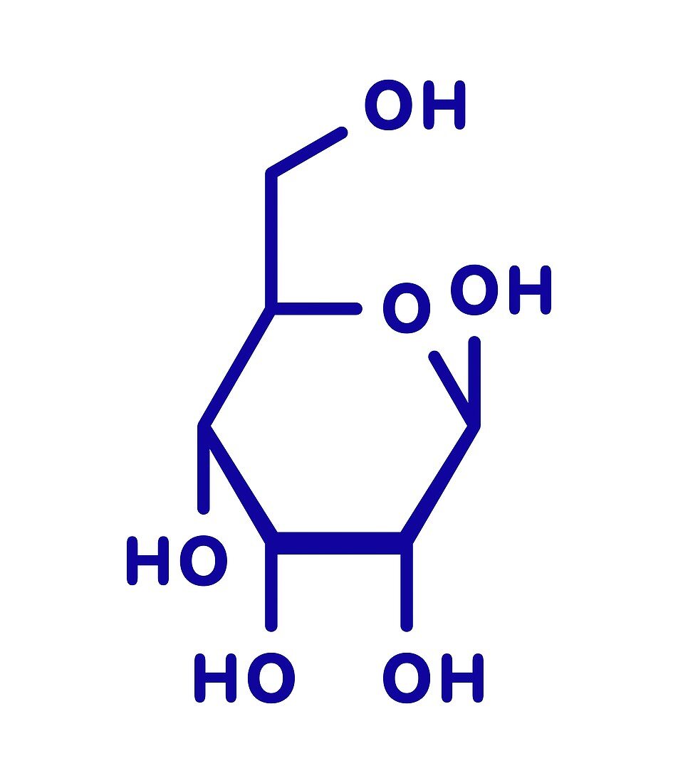 Allose sugar molecule, illustration