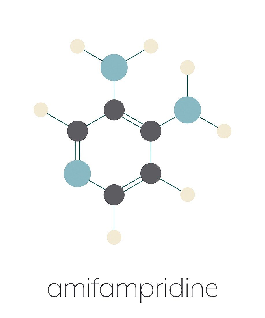 Amifampridine orphan drug molecule, illustration