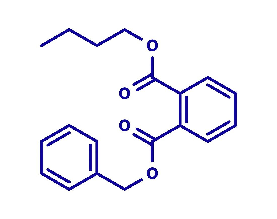 Benzyl butyl phthalate molecule, illustration