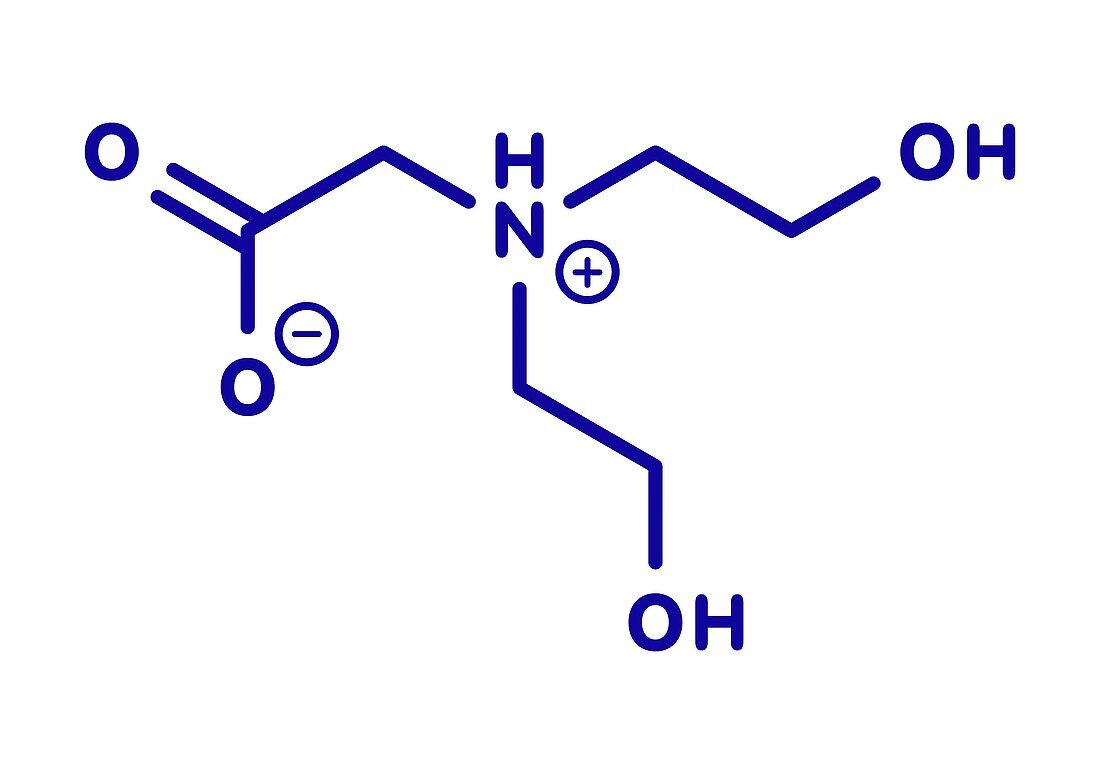 Bicine buffering agent molecule, illustration