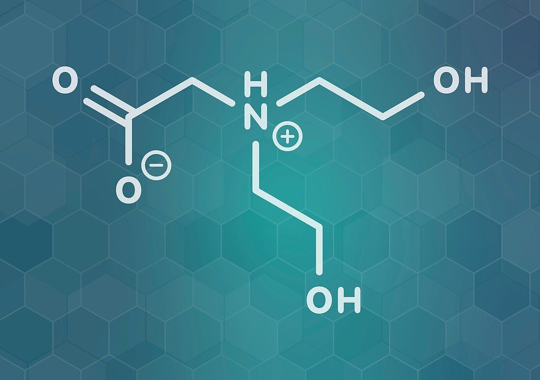 Bicine buffering agent molecule, illustration