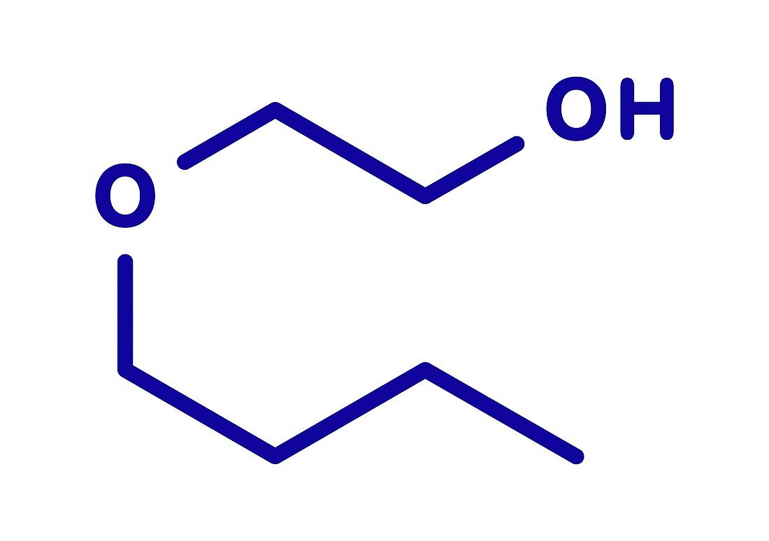 2-butoxyethanol solvent molecule, illustration