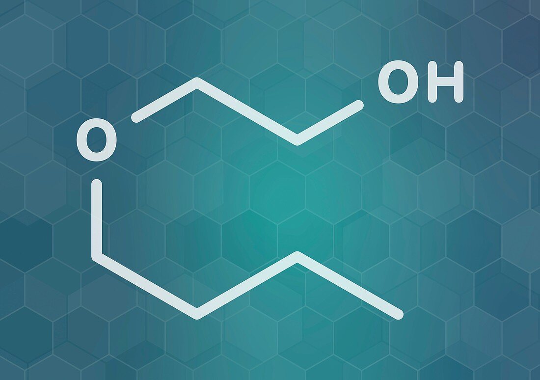 2-butoxyethanol solvent molecule, illustration