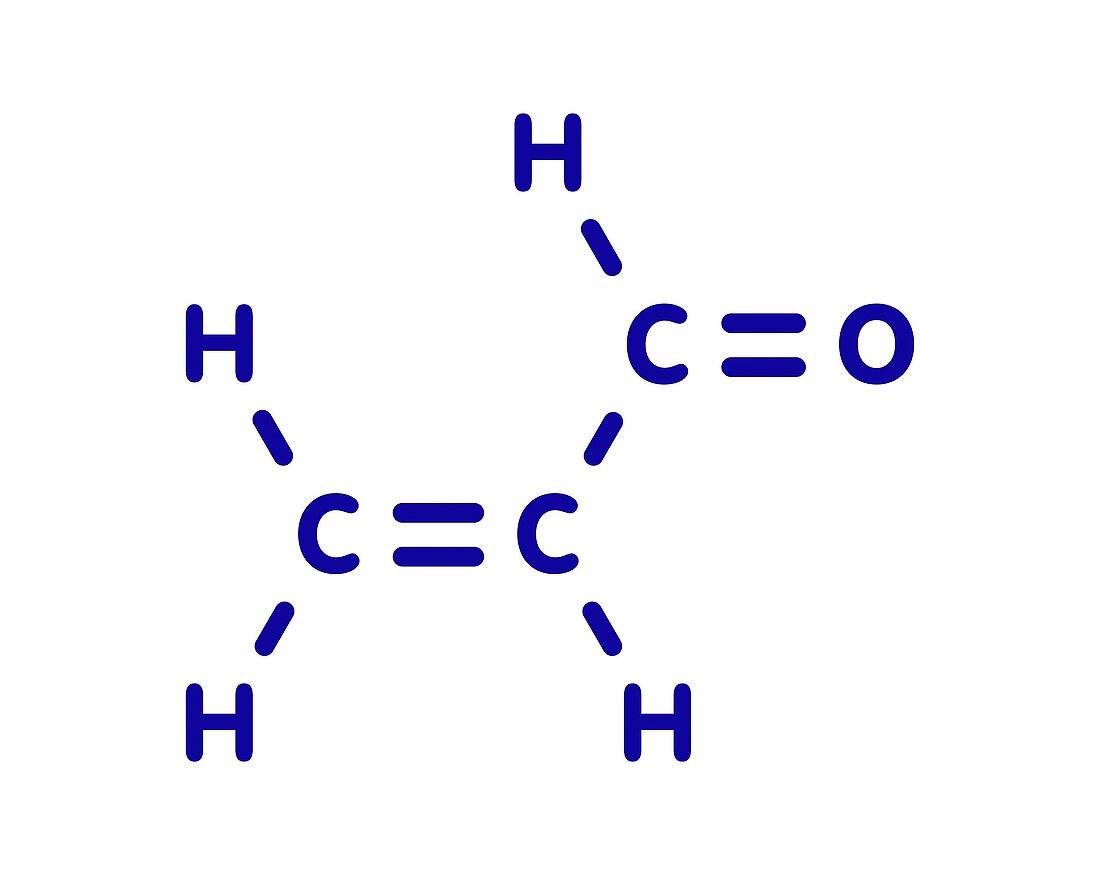 Acrolein molecule, illustration