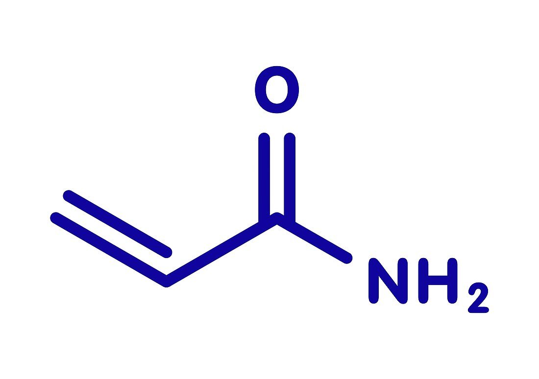 Acrylamide molecule, illustration