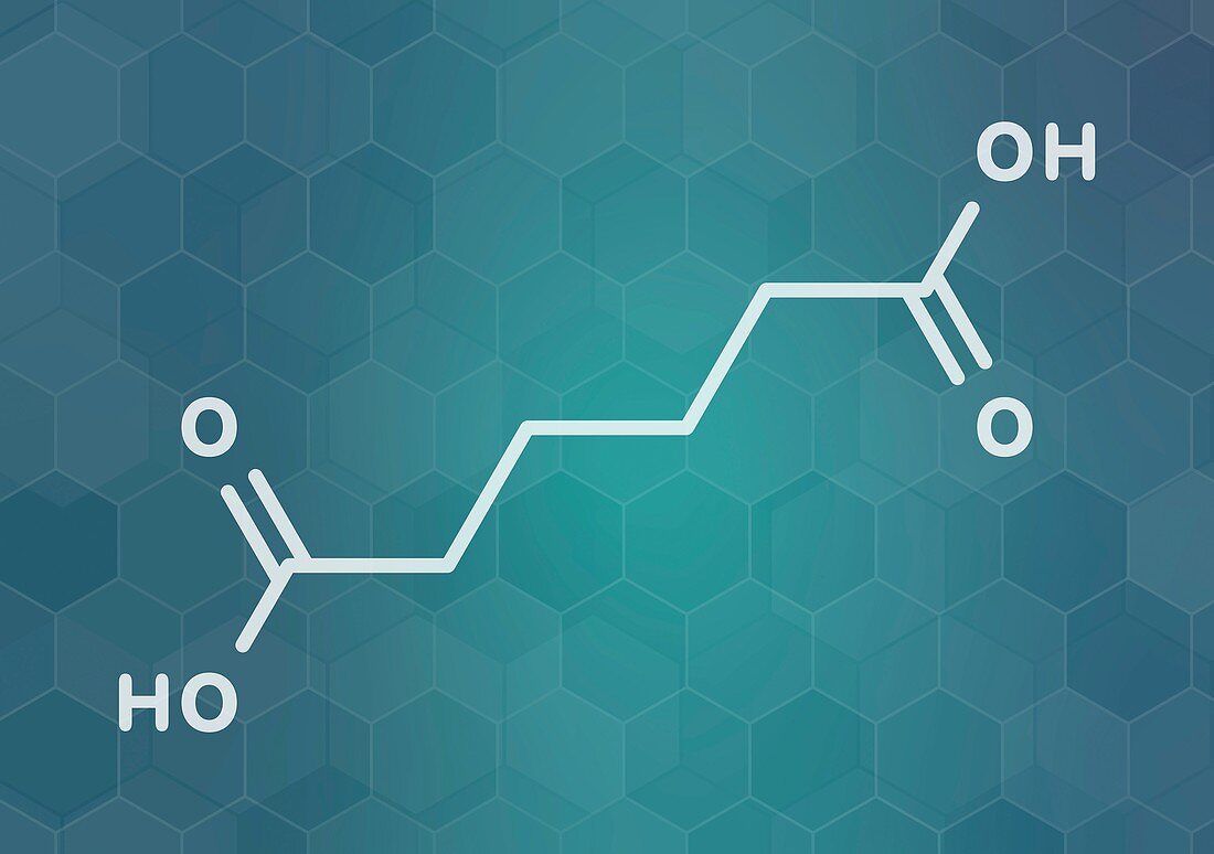 Adipic acid nylon building block molecule, illustration