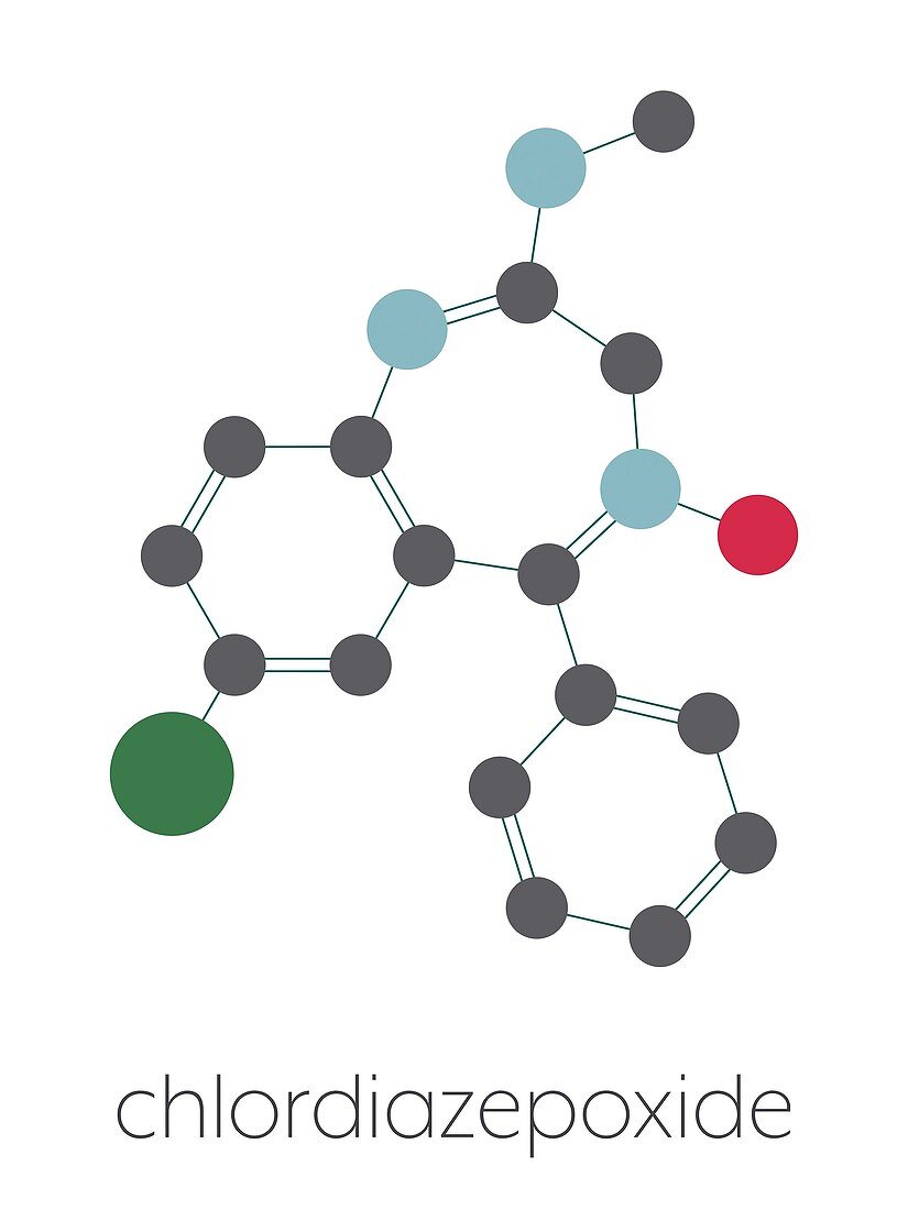 Chlordiazepoxide sedative and hypnotic drug, illustration