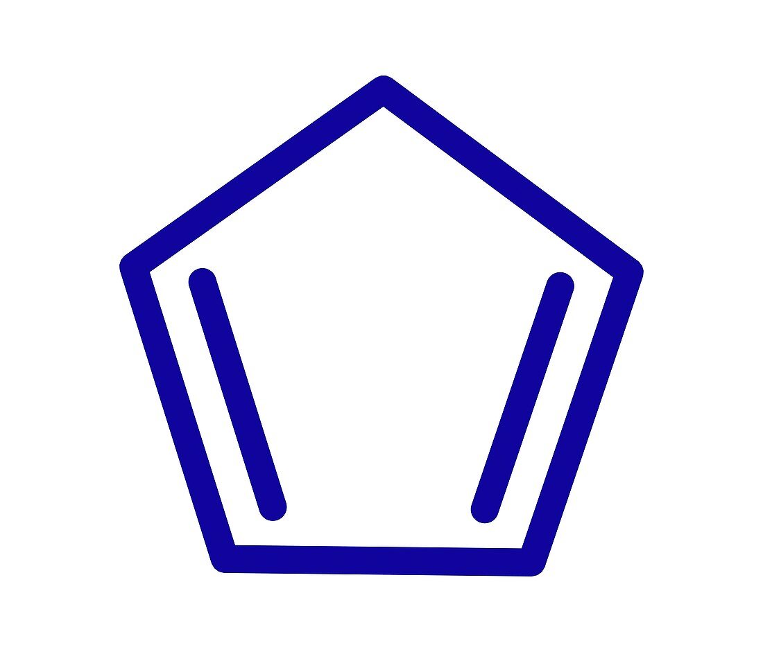 Cyclopentadiene molecule, illustration