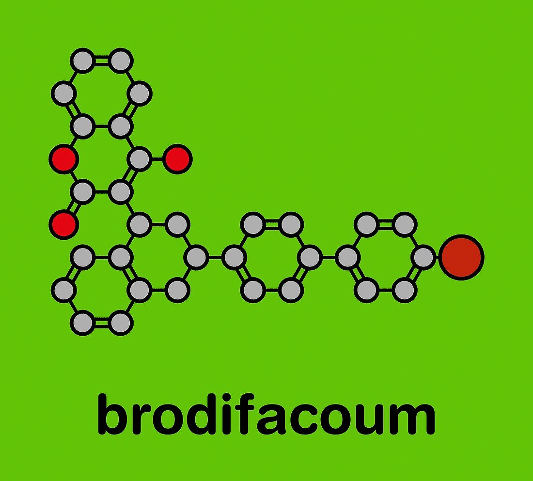 Brodifacoum rodenticide molecule, illustration