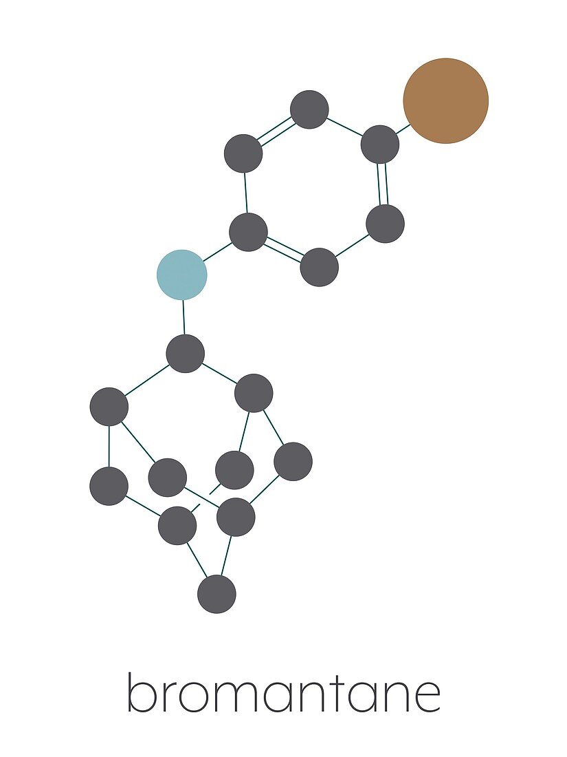 Bromantane asthenia drug molecule, illustration