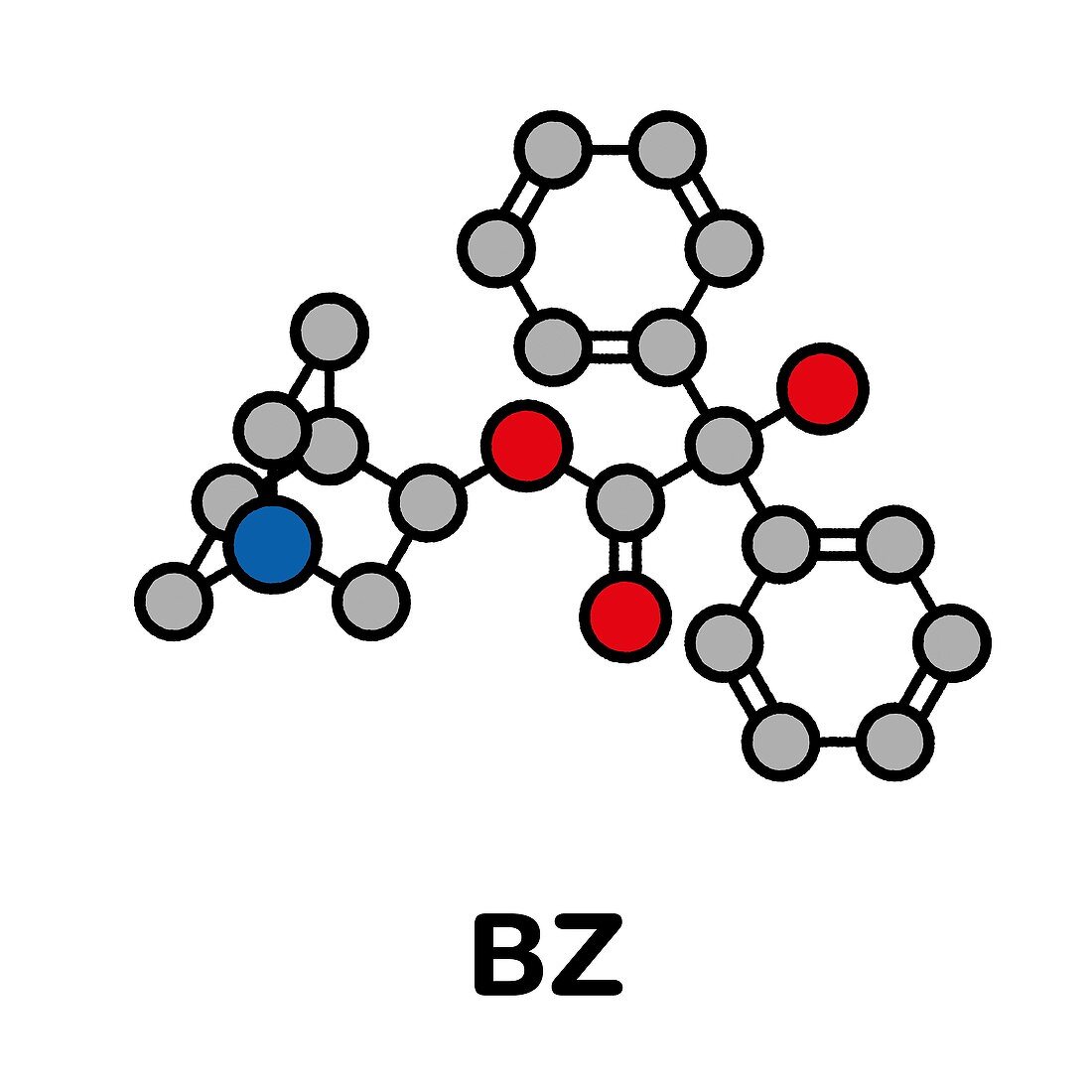 3-Quinuclidinyl benzilate incapacitating agent, illustration