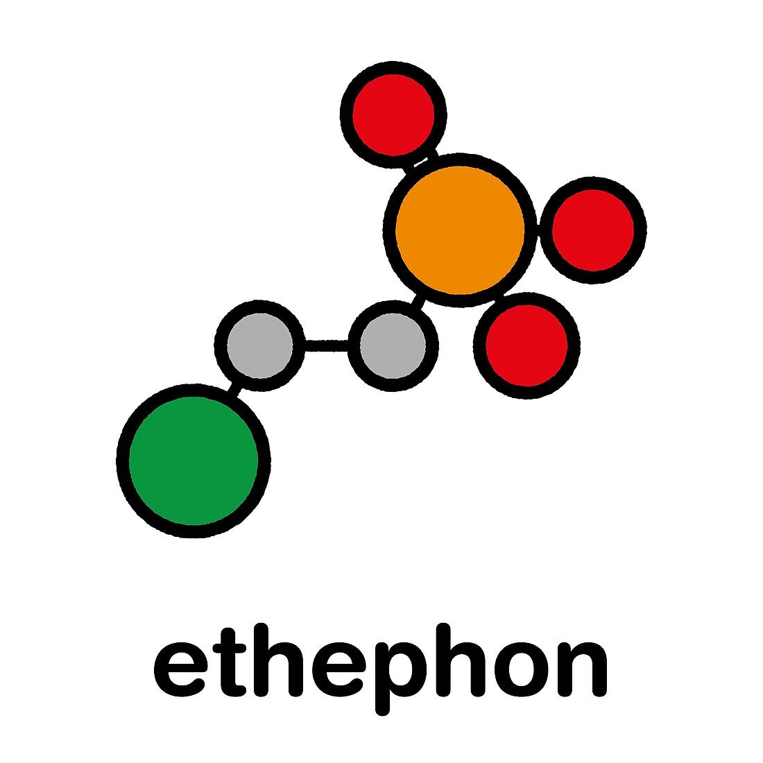 Ethephon plant growth regulator molecule, illustration