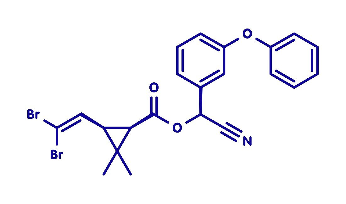 Deltamethrin insecticide molecule, illustration