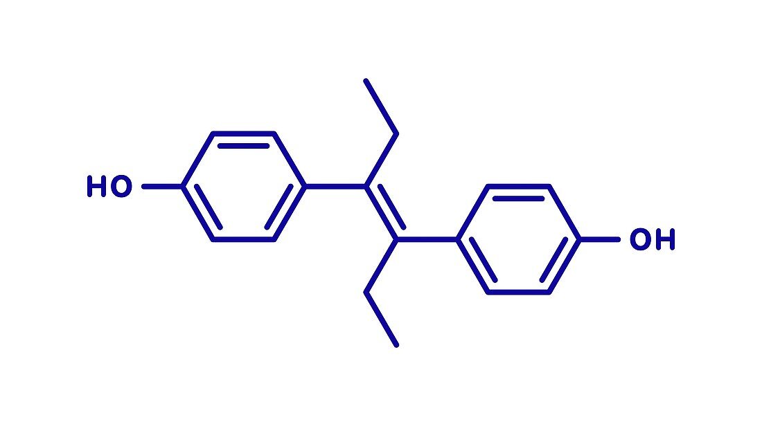 Diethylstilbestrol synthetic estrogen, illustration