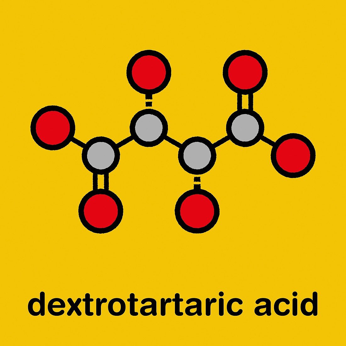 Tartaric acid molecule, illustration