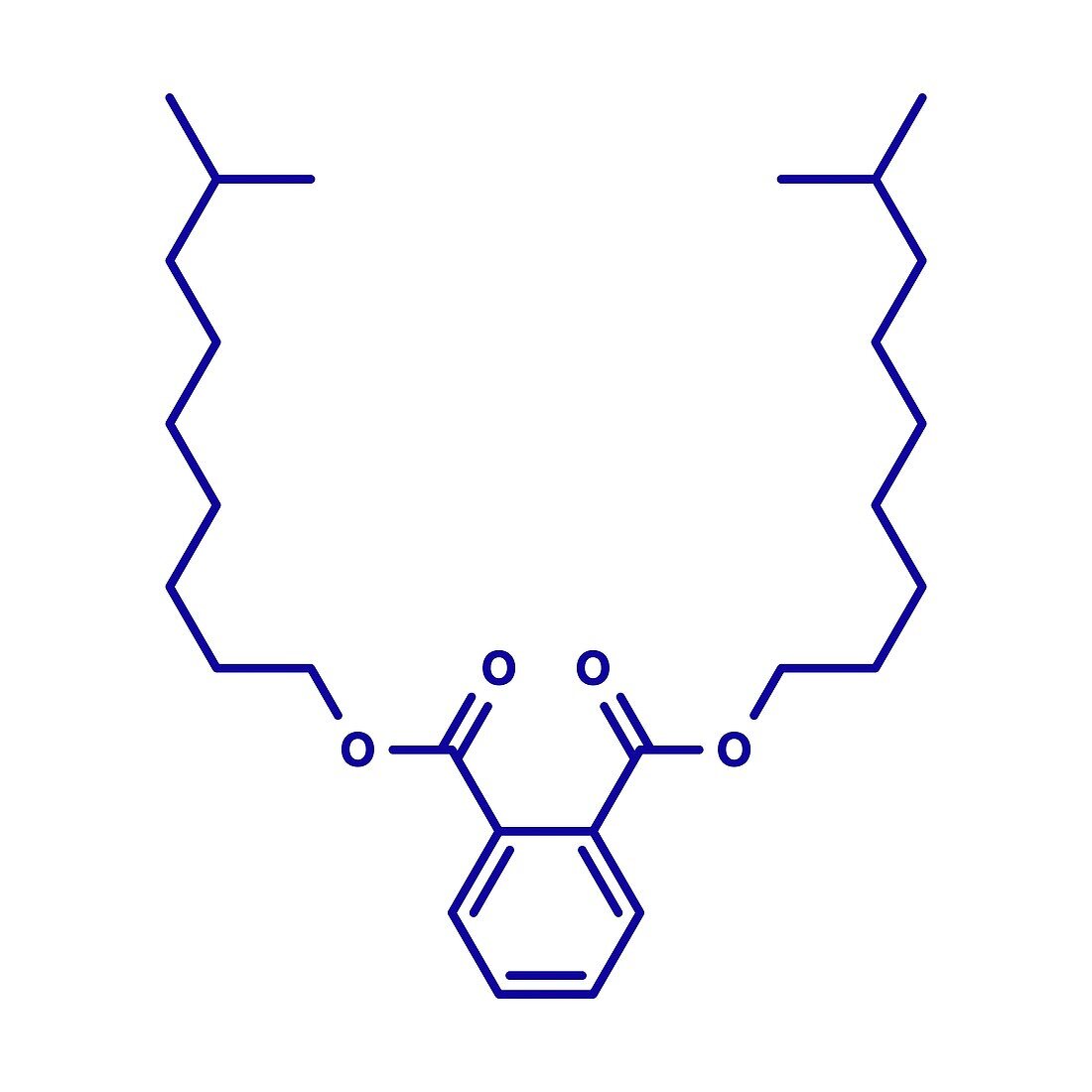 Diisodecyl phthalate plasticizer molecule, illustration