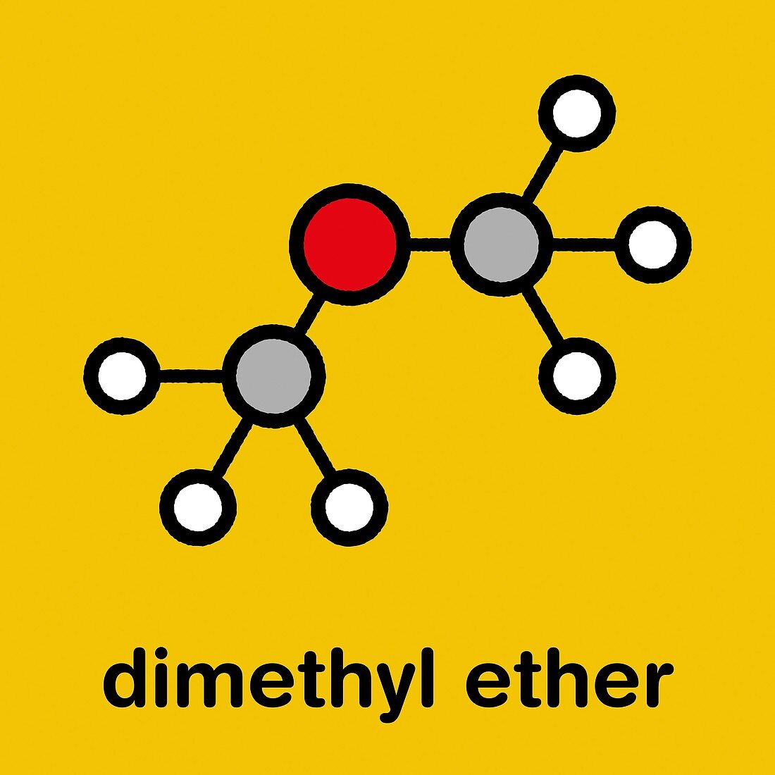 Dimethyl ether molecule, illustration