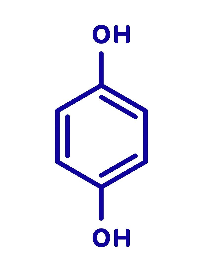 Hydroquinone reducing agent molecule, illustration