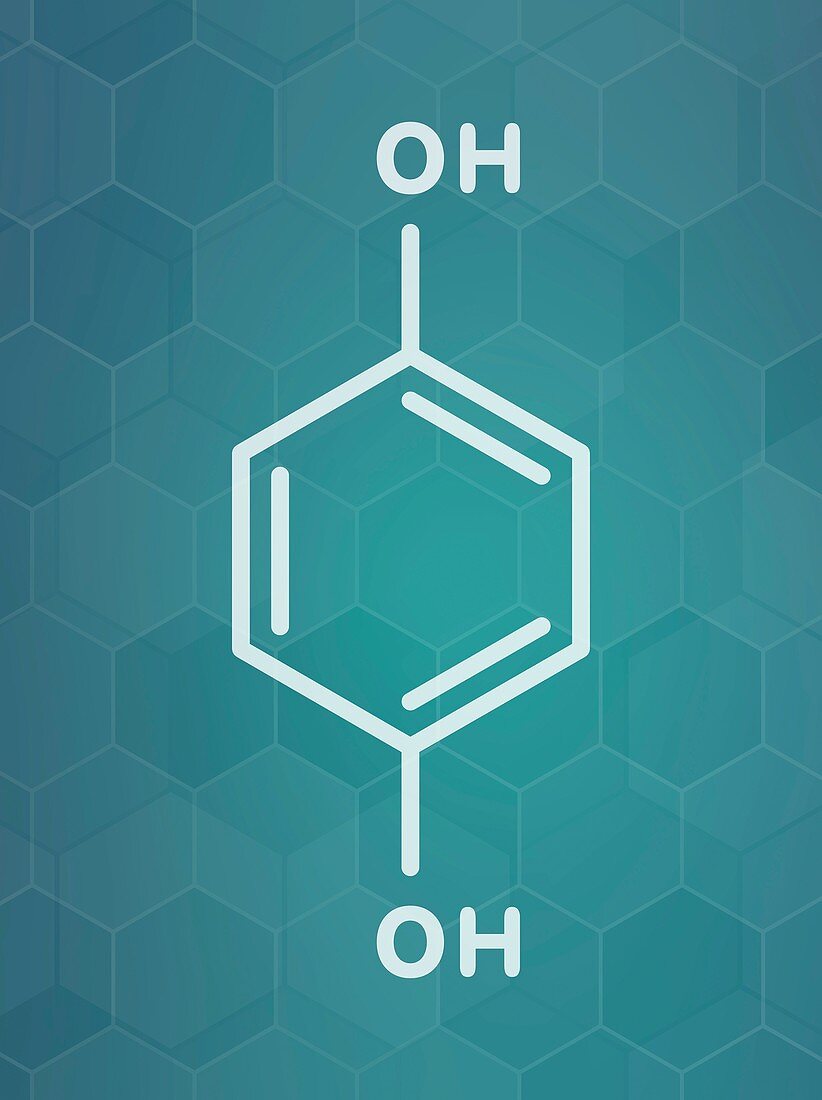 Hydroquinone reducing agent molecule, illustration