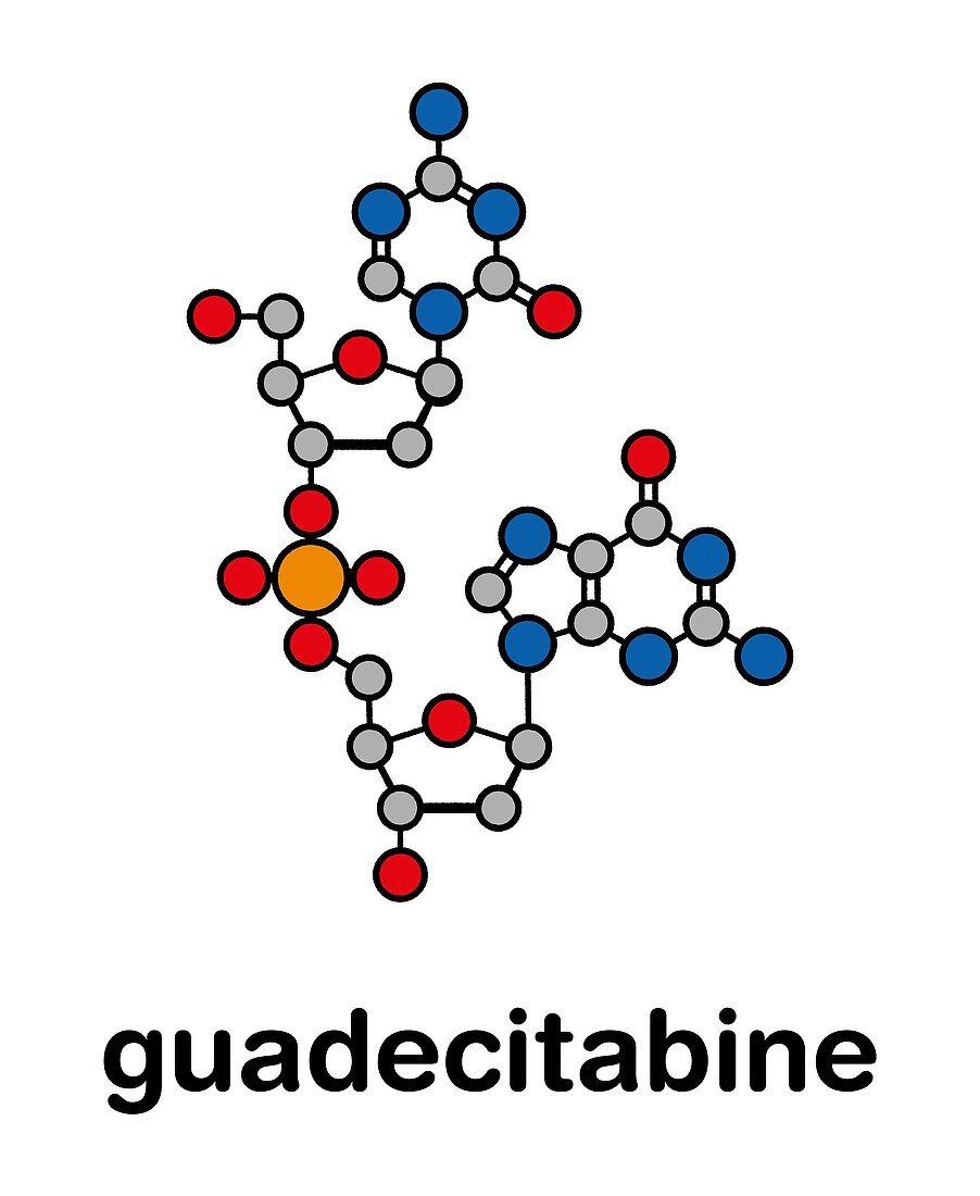 Guadecitabine cancer drug molecule, illustration