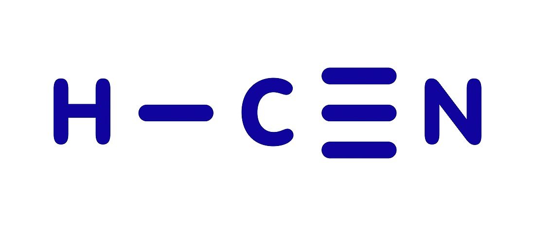 Hydrogen cyanide poison molecule, illustration