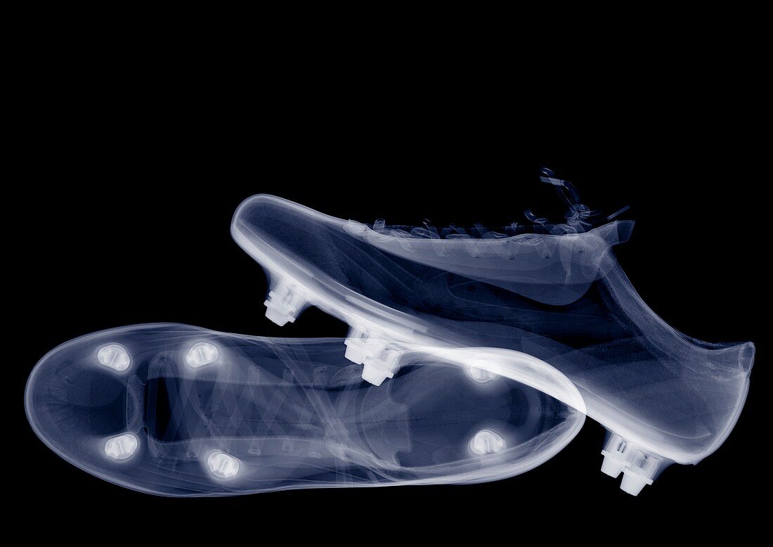 Pair of football soccer boots, X-ray