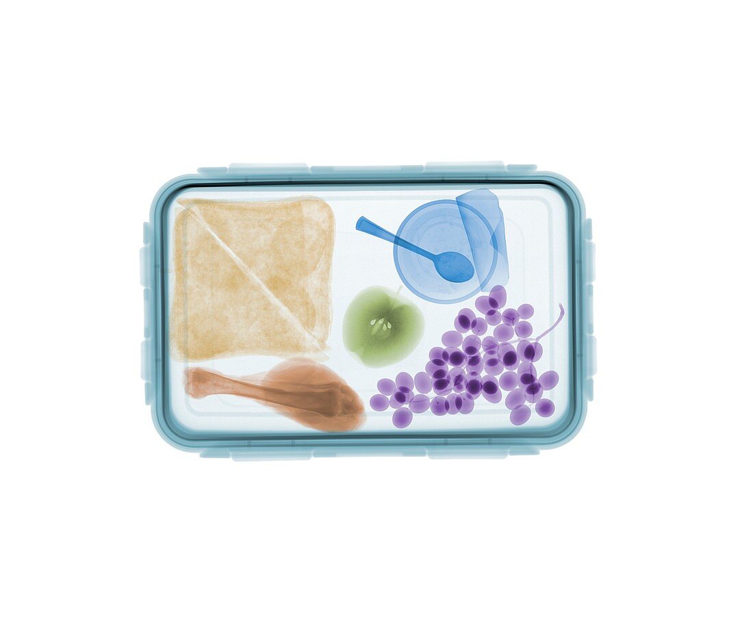 Packed lunchbox, X-ray