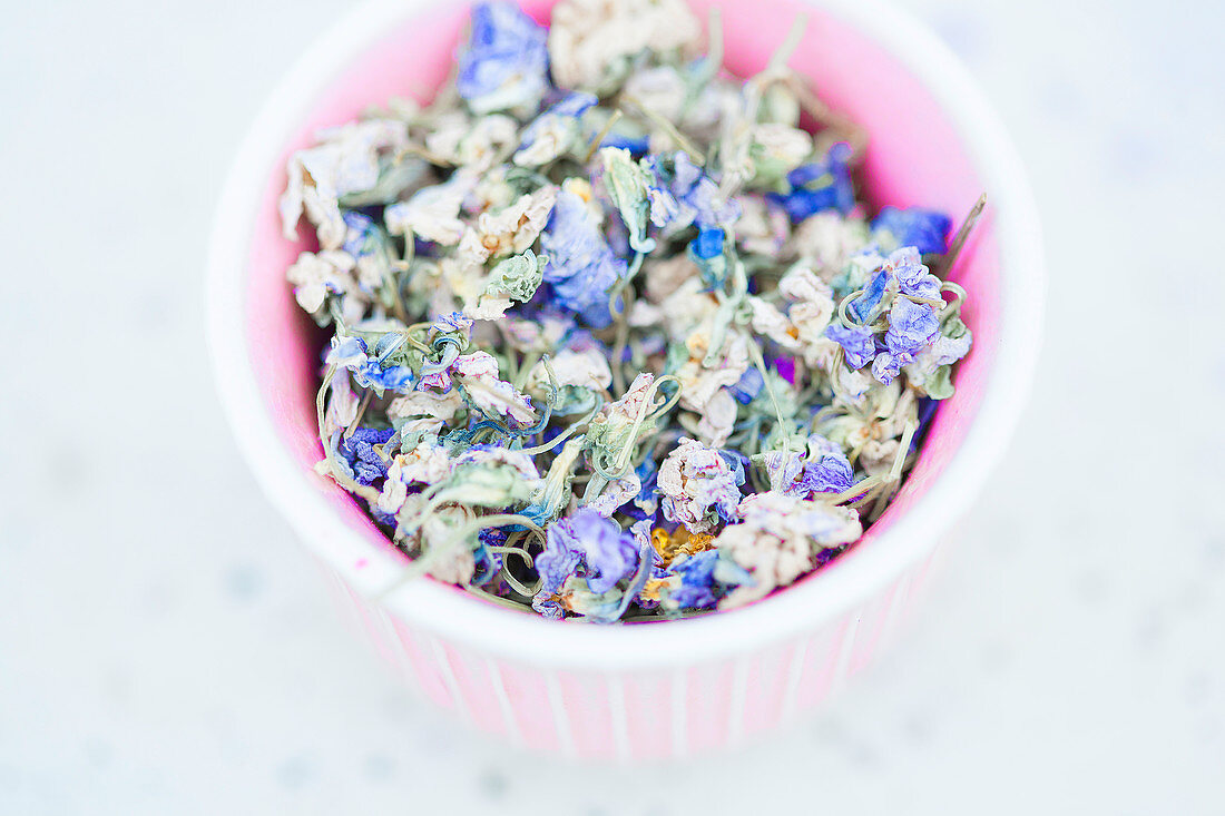 Dried viola flowers