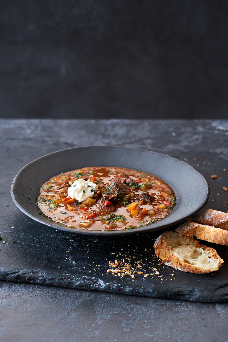 Fiery goulash soup