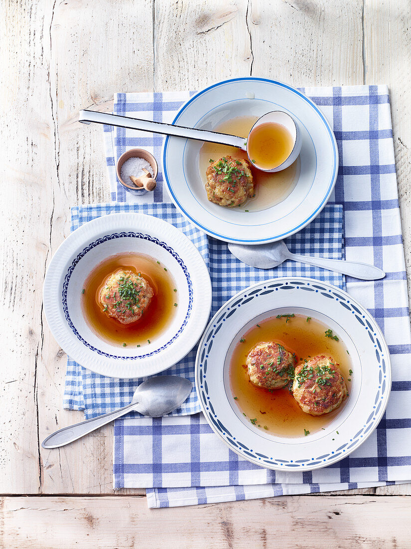 Caprese dumpling soup