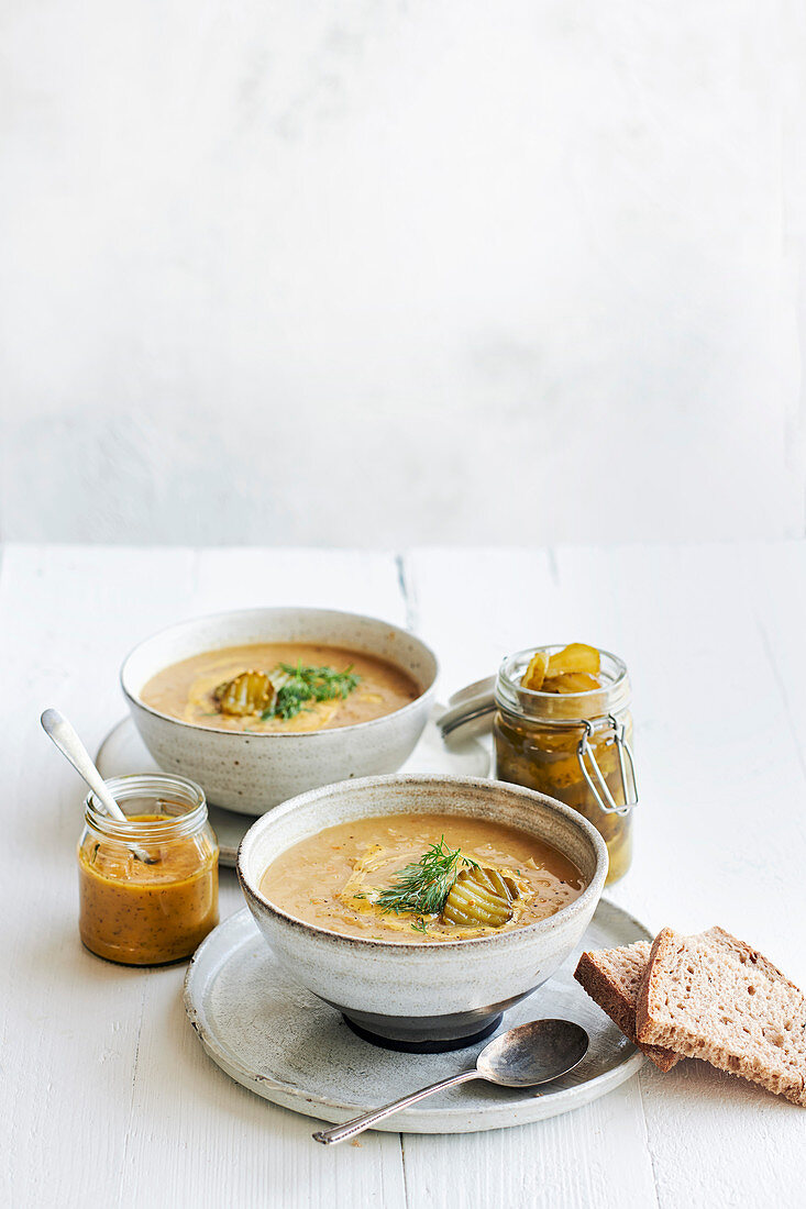 Swedish-style yellow split pea soup