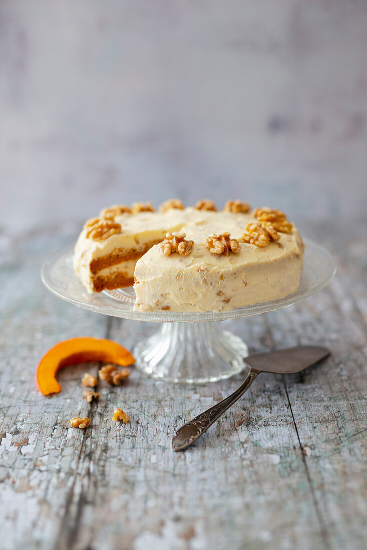 Vegan Pumpkin and Walnut Cake