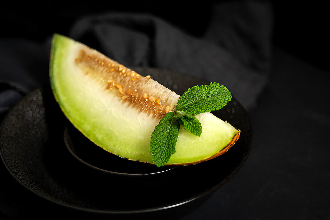 Fresh assortment melon with mint