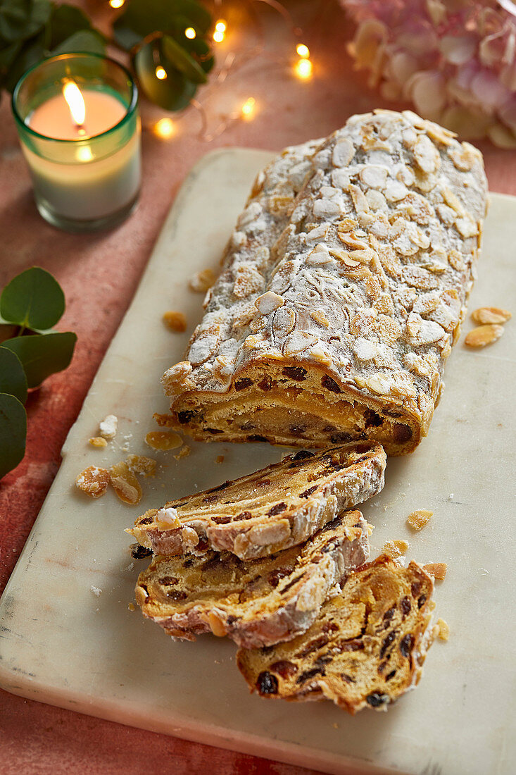 Christmas stollen with marzipan