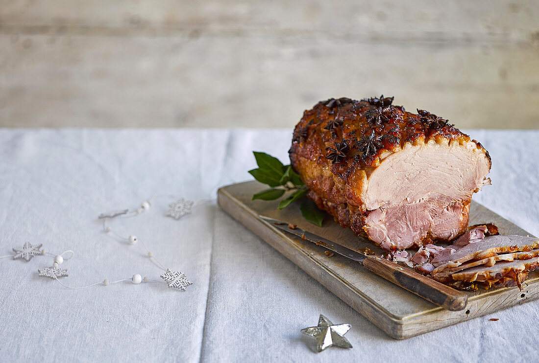 Marmalade, ginger and star anise baked ham