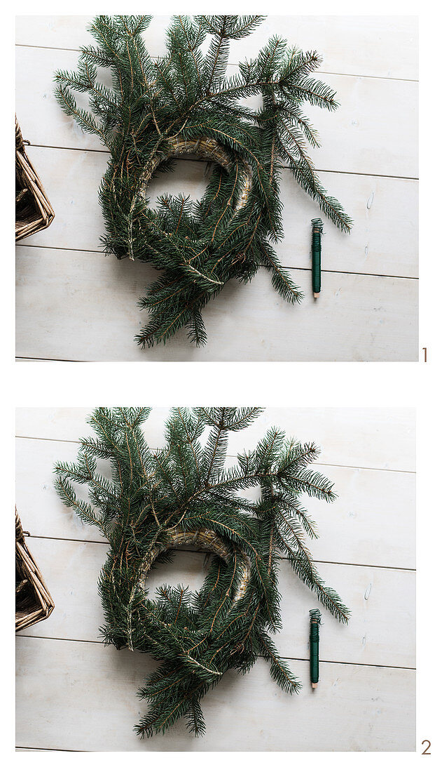 Making a fir-branch wreath