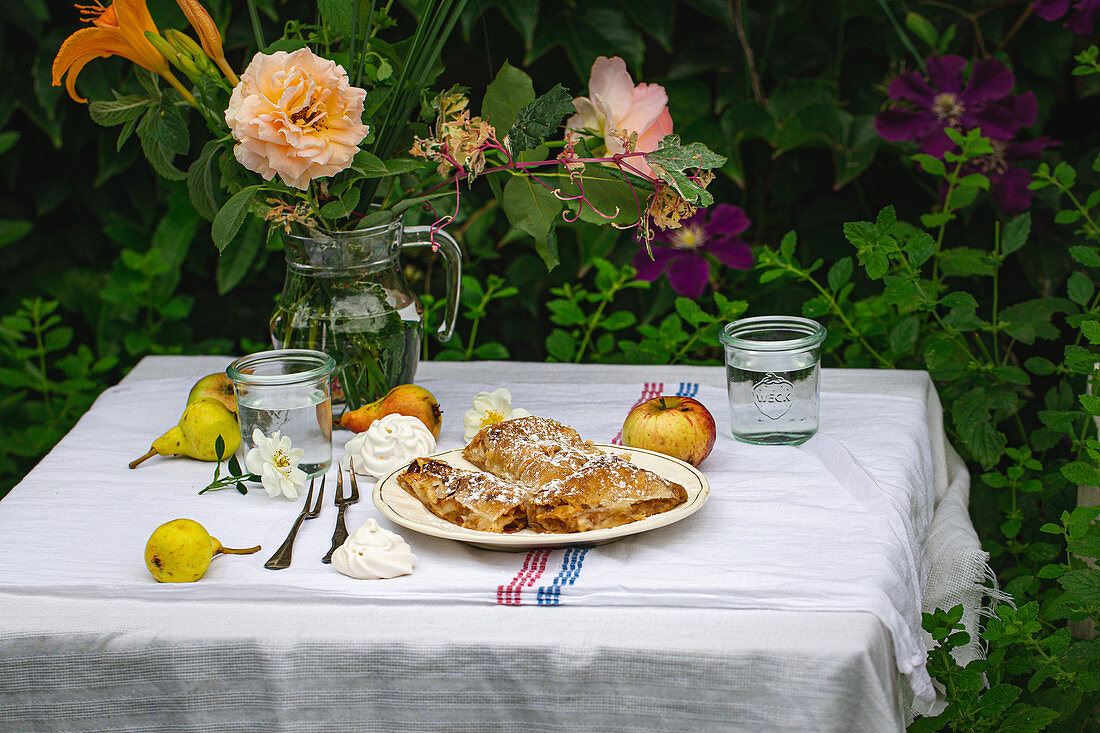 Homemade Apple Pie in the Garden