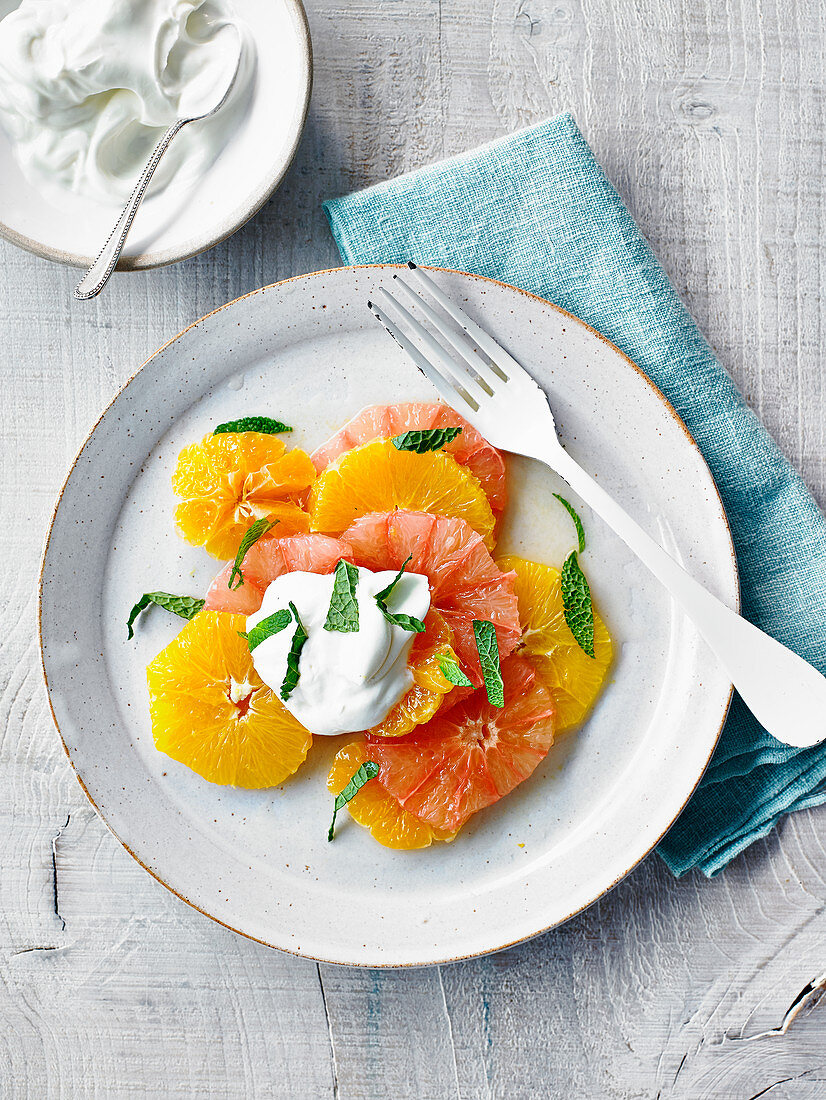 Citrus Salad with mascarpone cream