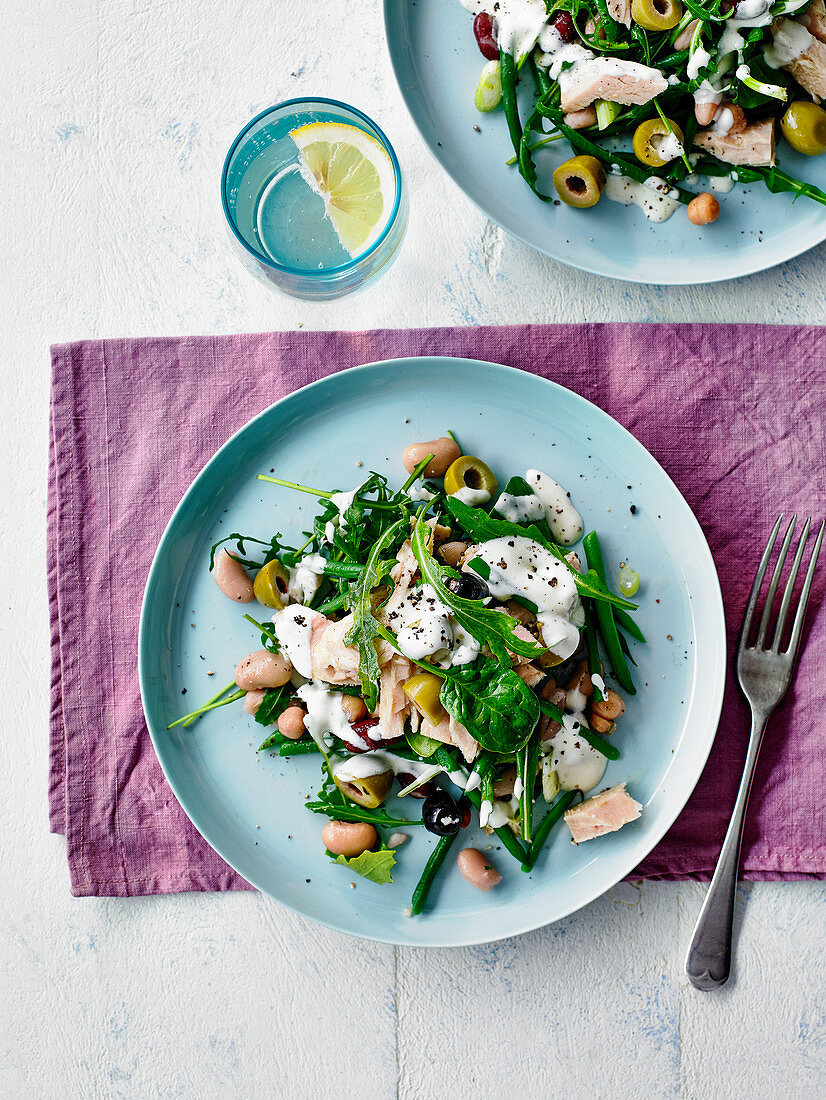 Thunfisch-Bohnen-Salat mit Oliven