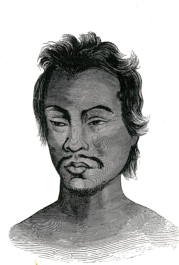 Malay man, 19th century illustration