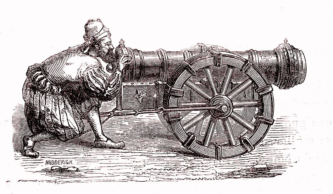 16th century German gun, illustration