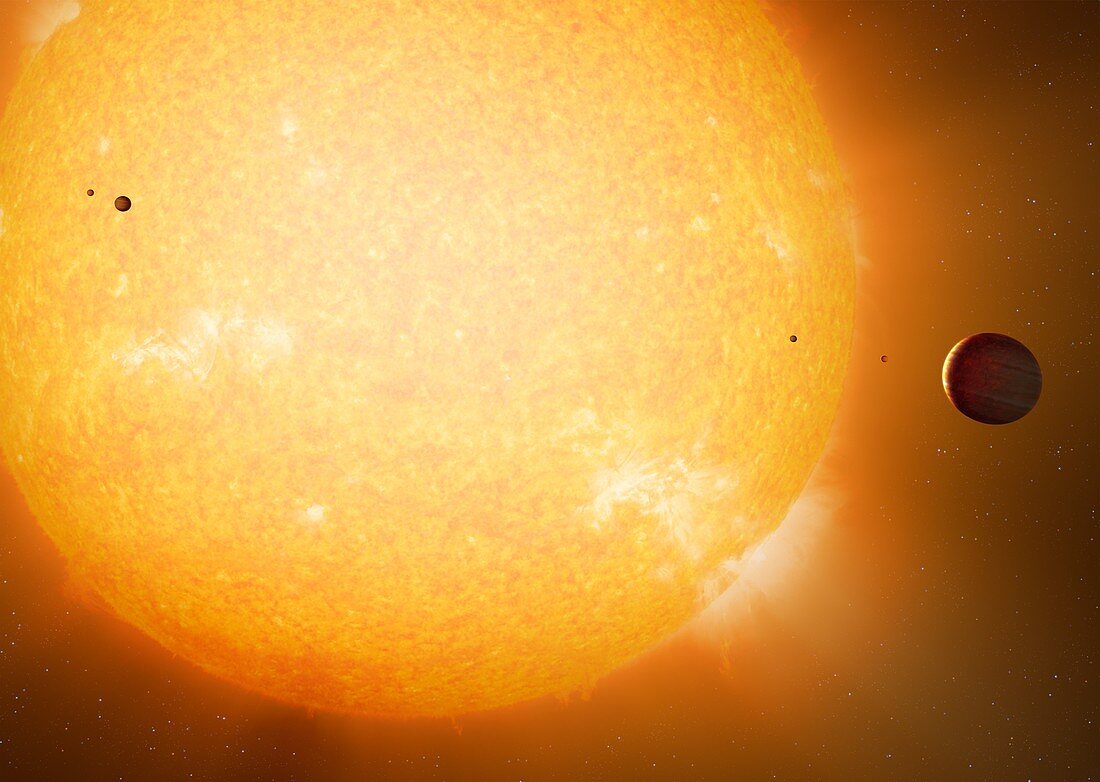 Exoplanet and star, illustration