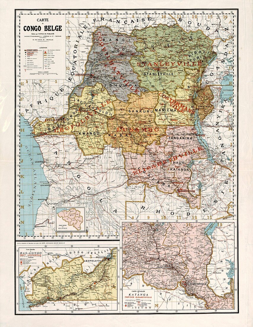 Belgian Congo, 1896 map