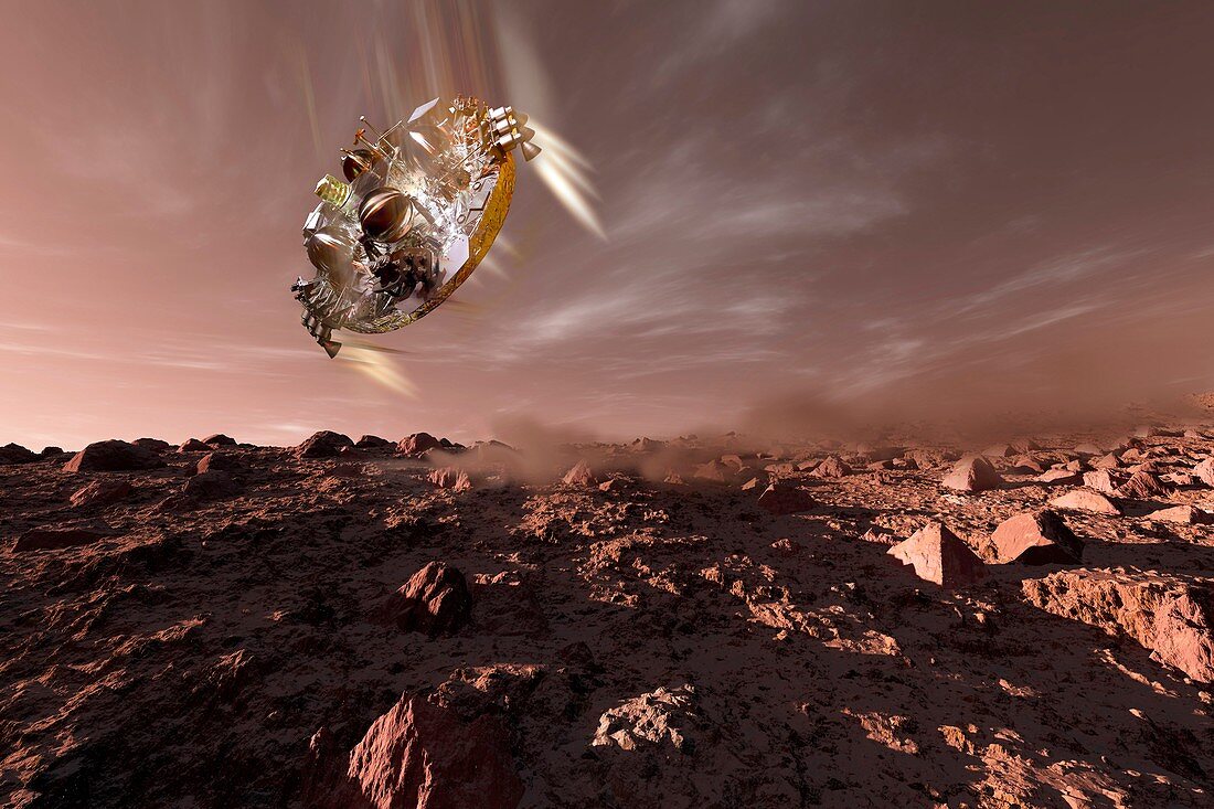Schiaparelli ExoMars EDM lander at Mars, illustration
